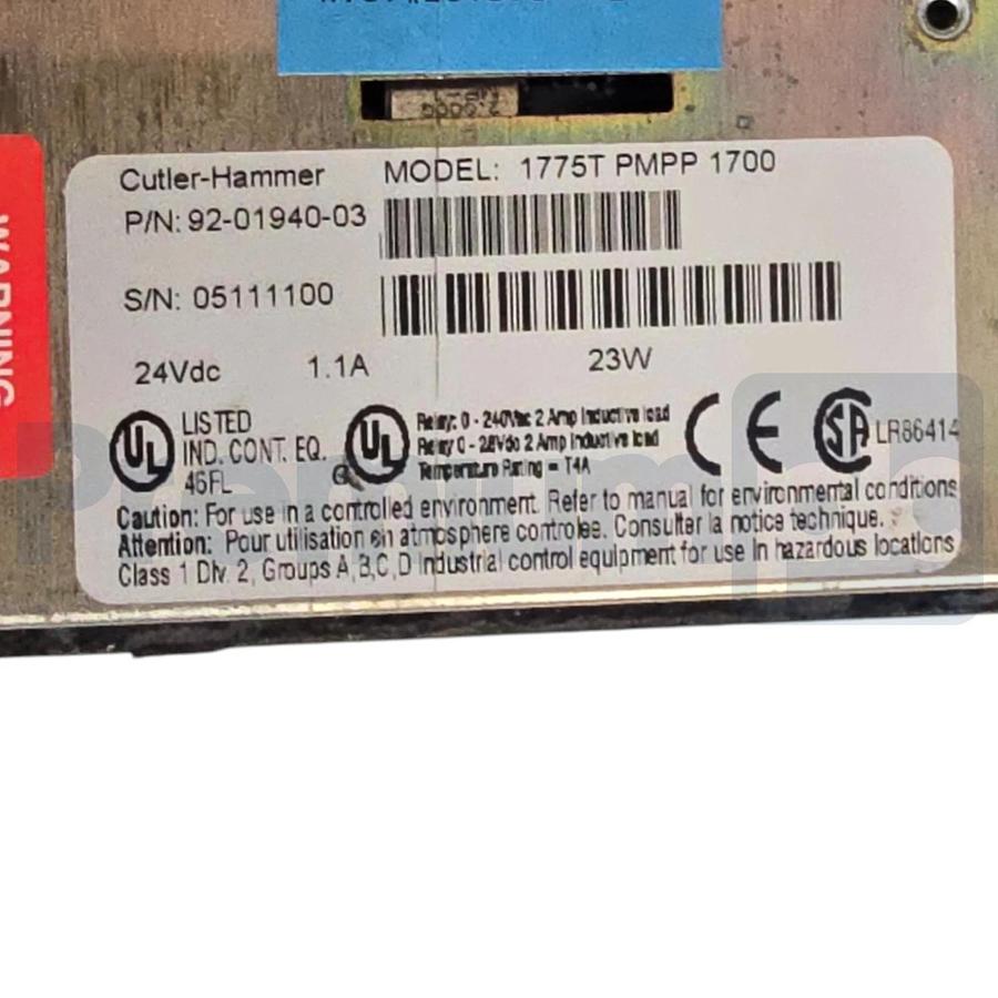 Refurbished Eaton Cutler-Hammer 1775T-PMPP-1700 PanelMate Power Pro Panel 92-01940-03 REP