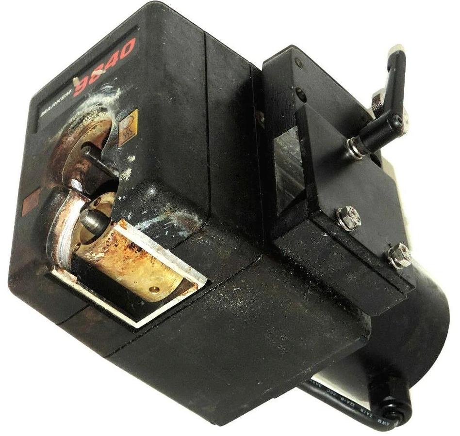 Used MARKEM IMAJE 9840 HD ROTARY PRINTER PRINT HEAD CODER W/ ME3509-177E SERVO MOTOR