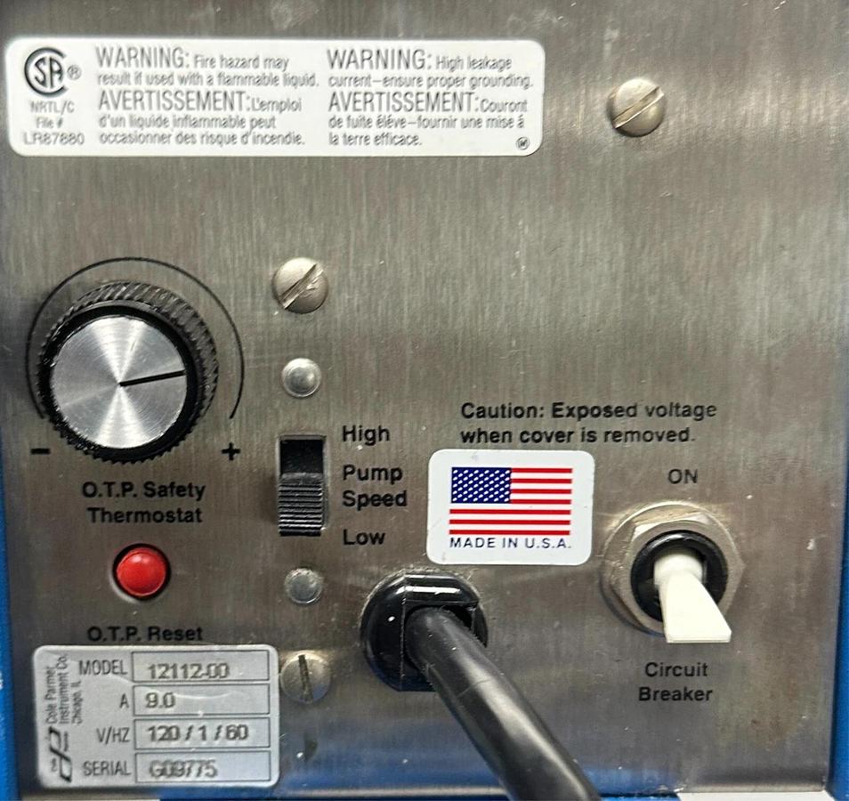 Used COLE PARMER 12112-00 / 1211200 POLYSTAT ANALOG IMMERSION CIRCULATOR HEATER USNP