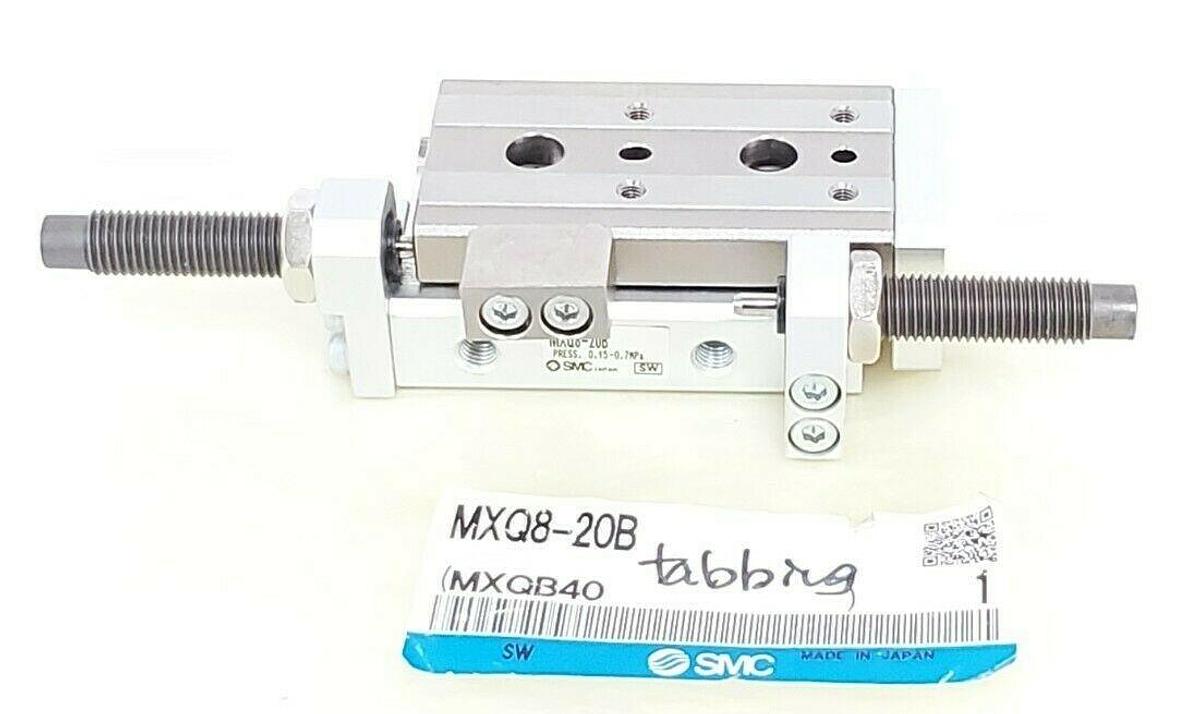 Used NEW SMC MXQB-208 SLIDE TABLE SHOCK ABSORBERS BOTH ENDS 8MM BORE 20MM STROKE