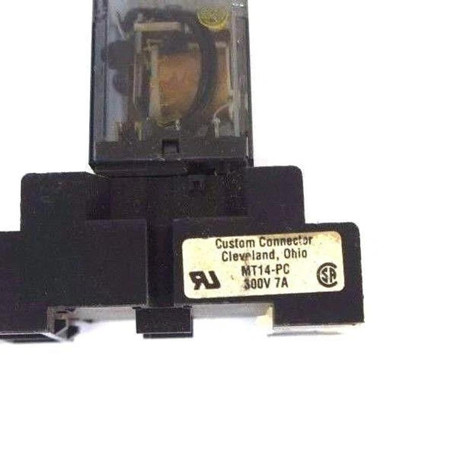 Used LOT OF 3 CUSTOM CONNECTOR MT14-PC SOCKET RELAYS W/ KHAU-17A18-120 REALYS
