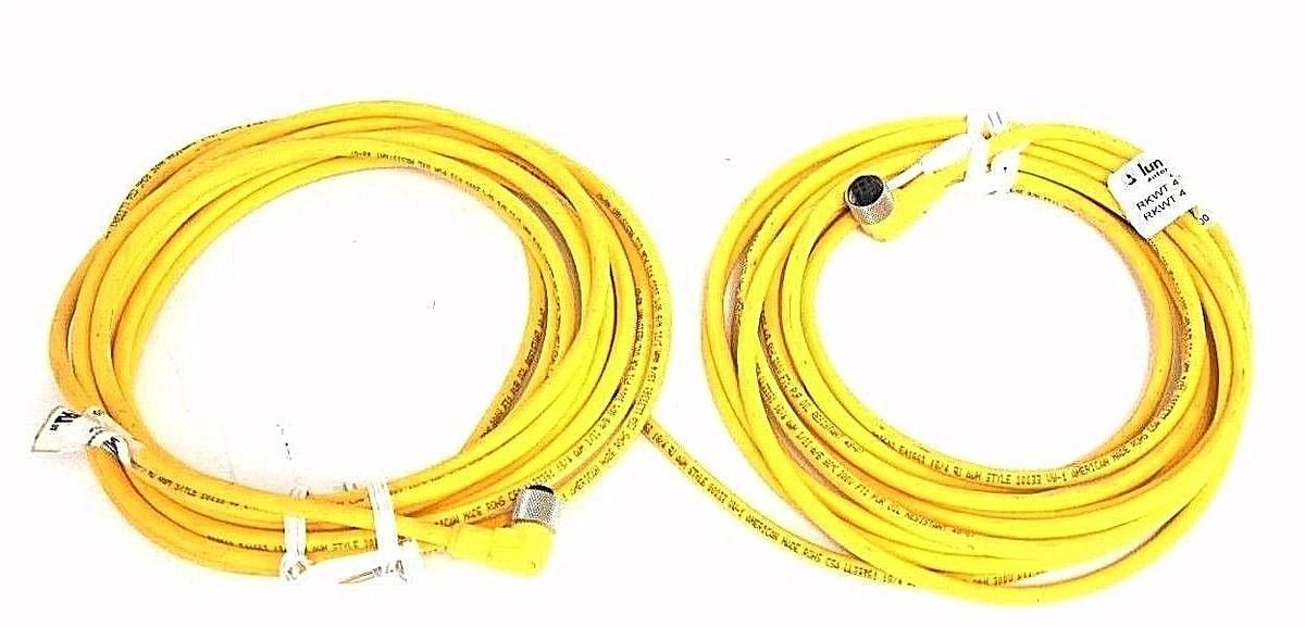 Used LOT OF 2 LUMBERG RKWT4-602/5M CABLES 5PIN ELBOW 5M, RKWT4-S798/5M