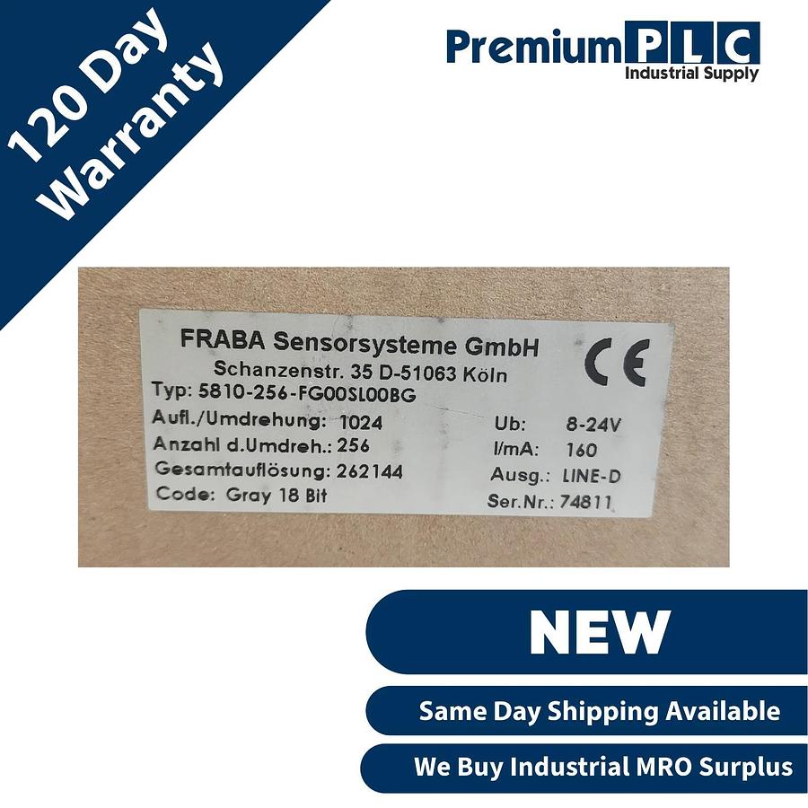 NEW FRABA 5810-256-FG00SL00BG ABSOLUTE ROTARY ENCODER GRAY 18 BIT 8-24V