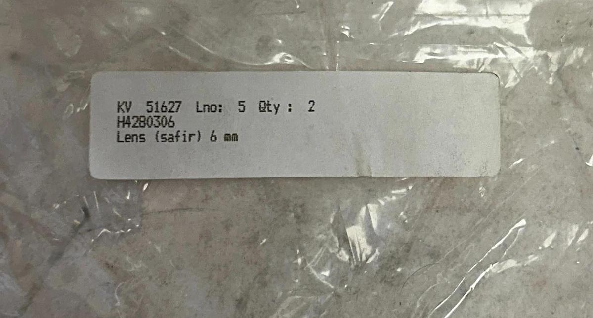 Used 2 NELES AUTOMATION KV 51627 / H4280306 OEM LENS FOR COR 6mm NSFS