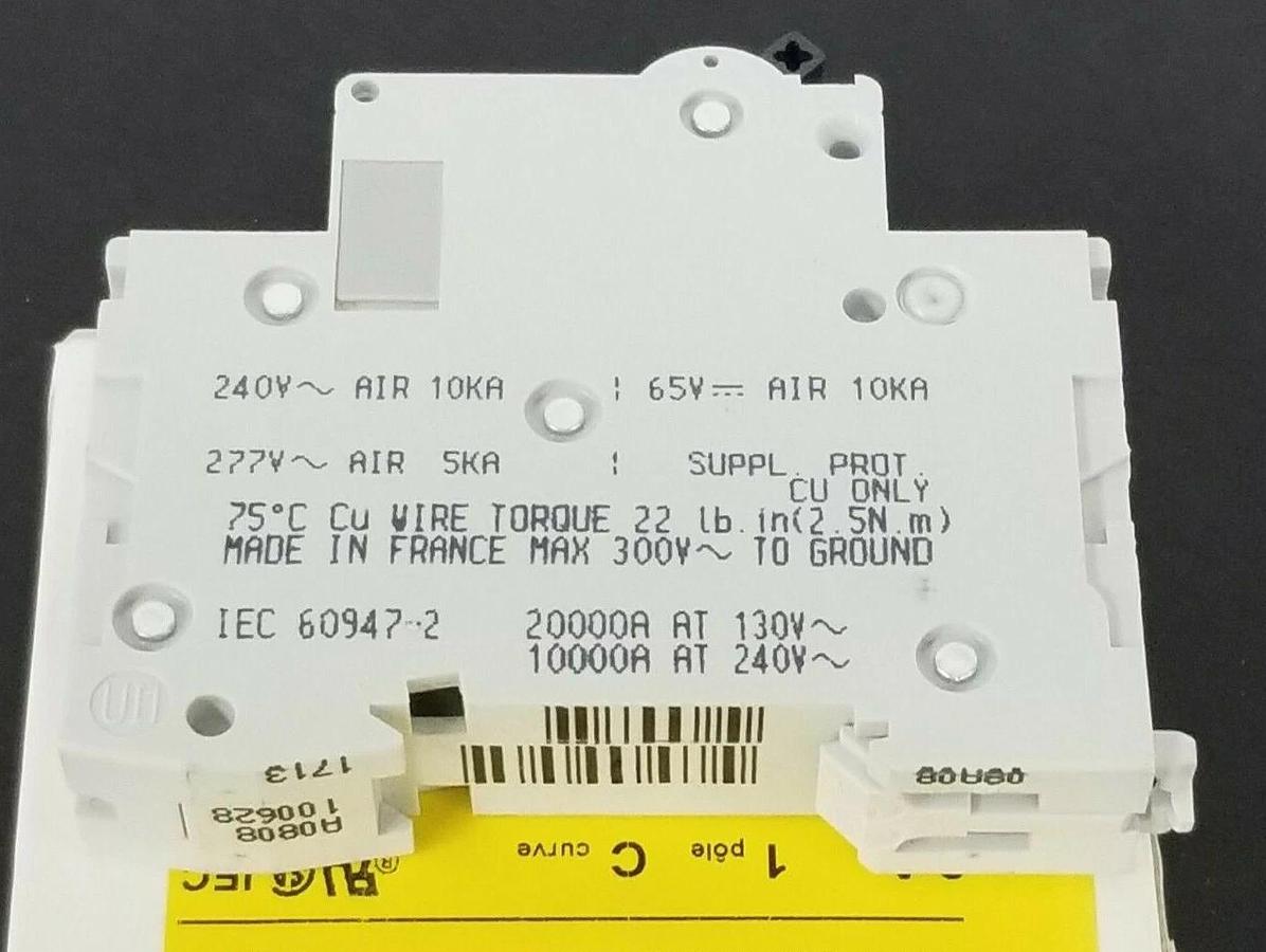 Used NIB SQUARE D 24426 MINI SUPPLEMENTARY PROTECTOR 2A, 1 POLE, CURVE C