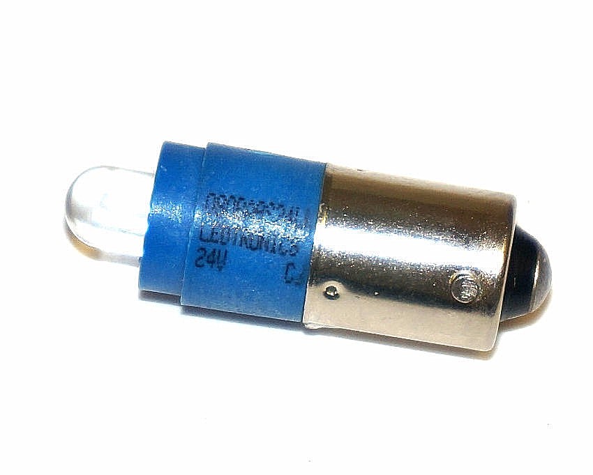 Used NEW GE 080BA9S24LL BLUE LED BULB 24V