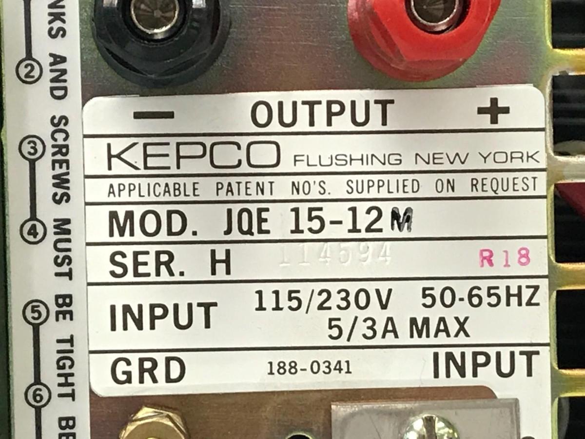 Used NEW KEPCO JQE 15-12M 0-15V 0-12A POWER SUPPLY JQE15-12M