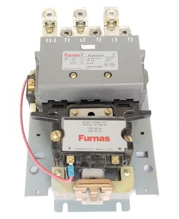 Used NIB FURNAS 40JB32AF MAGNETIC CONTACTOR SIZE: 4, POLES 3