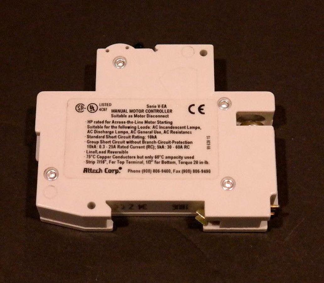 Used ALTECH SERIE V-EA MANUAL MOTOR CONTROLLER ABLSURSUM B 6A 1BU6 277VAC 10KA