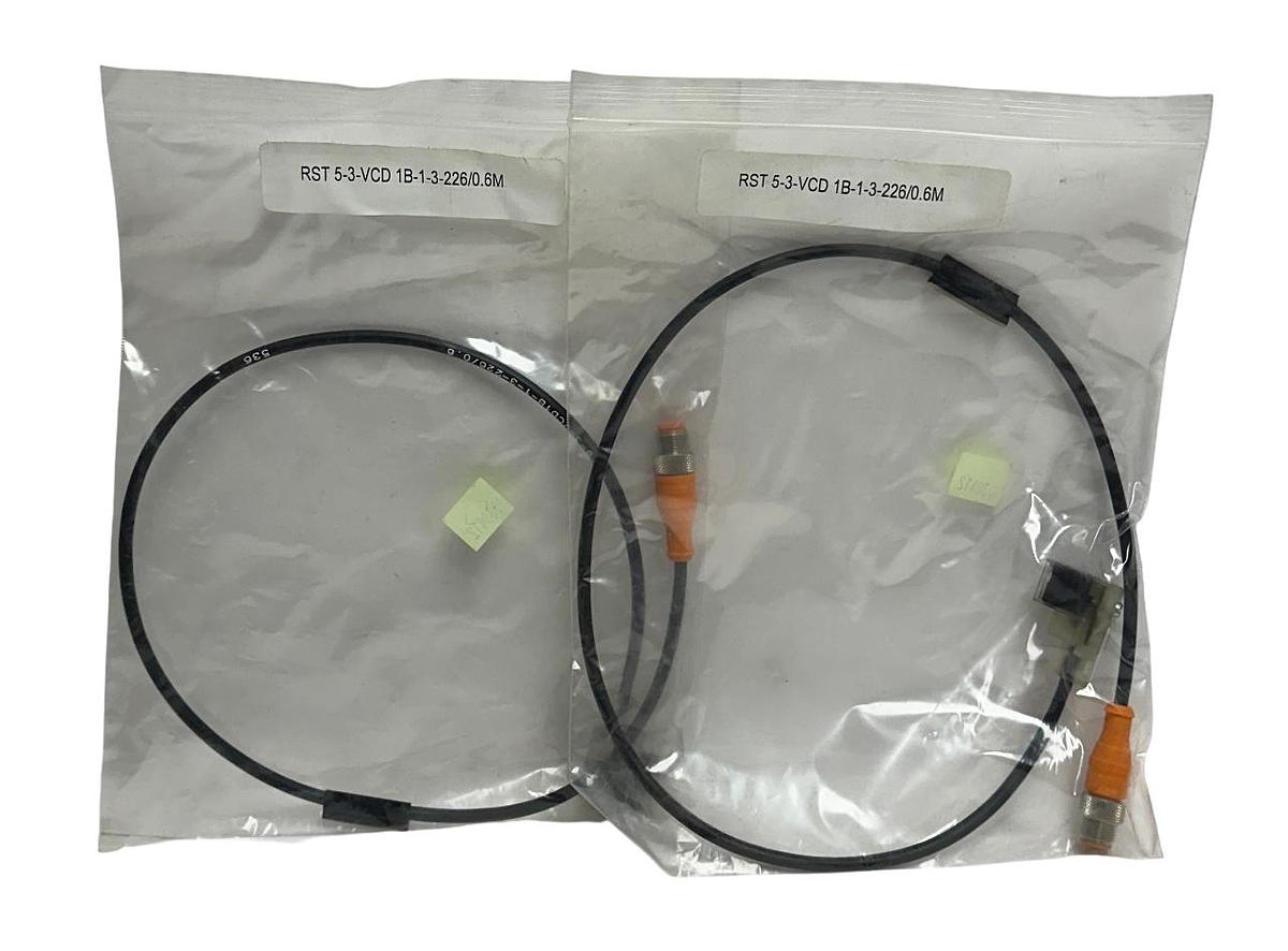Used 2 LUMBERG RST 5-3-VCD 1B-1-3-226/0.6M / RST5-3-VCD1B-1-3-226/06 CABLES NSMP