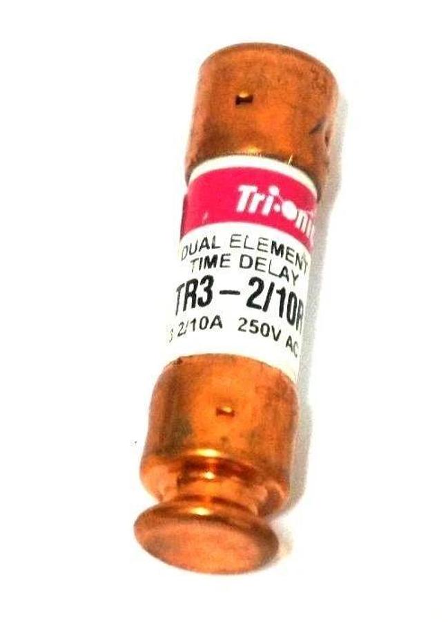 Used LOT OF 4 NEW TRIONIC TR3-2/10R DUAL ELEMENT TIME DELAY FUSES 250VAC, TR3210R