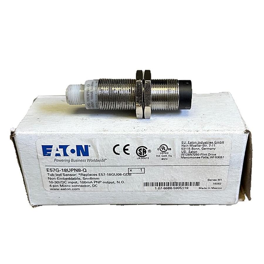 Used EATON E57G-18UPN8-Q / E57G18UPN8Q INDUCTIVE PROXIMITY SENSOR 10-30V E57G SERIES
