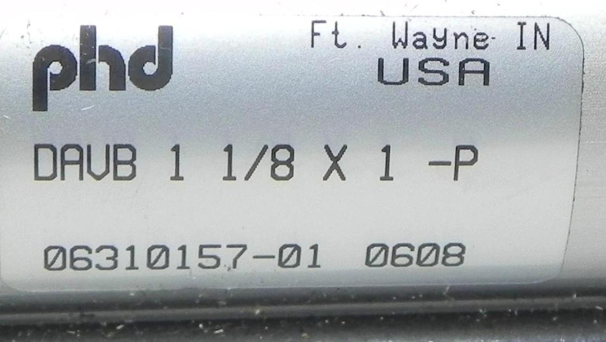 Used PHD DAVB 1 1/8 X 1-P CYLINDER DAVB118X1P, 06310157-01
