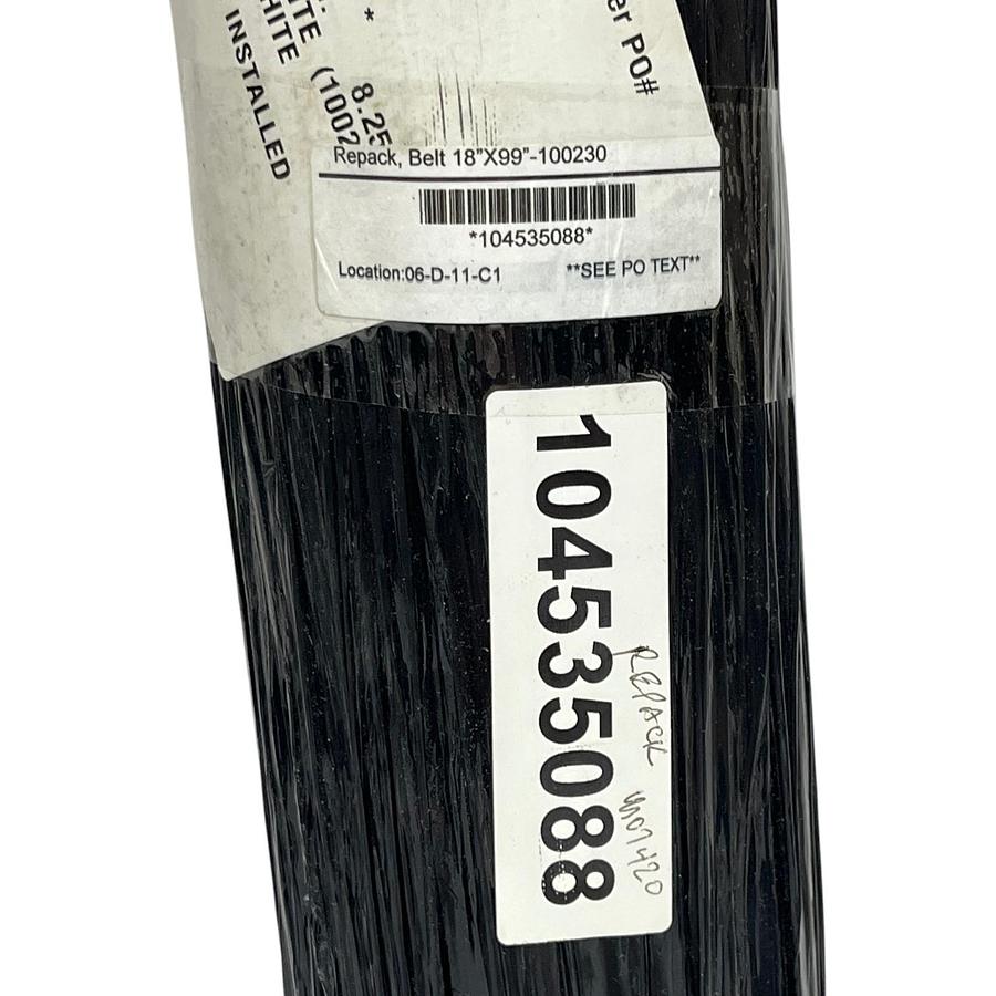 Used UBR 100230 U92/2E-AS TT140AS Conveyor Belt 18" x 99" Stainless Lace Installed