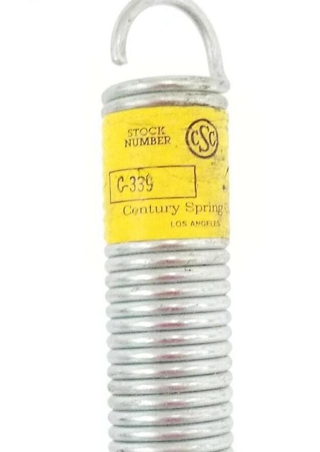 Used NEW CENTURY SPRING CORP. C-339 EXTENSION SPRING 1-1/4-In. OD x 10-In. C339