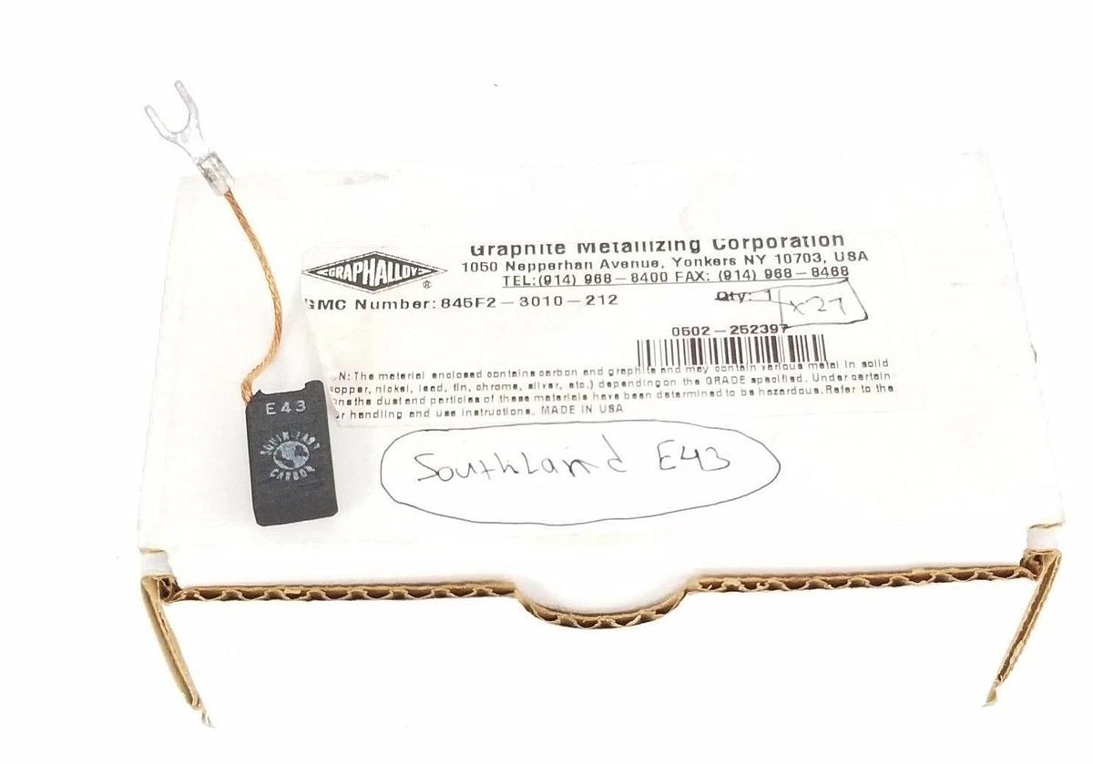LOT OF 27 NEW SOUTH-LAND E43 CARBON BRUSHES 845F2-3010-212