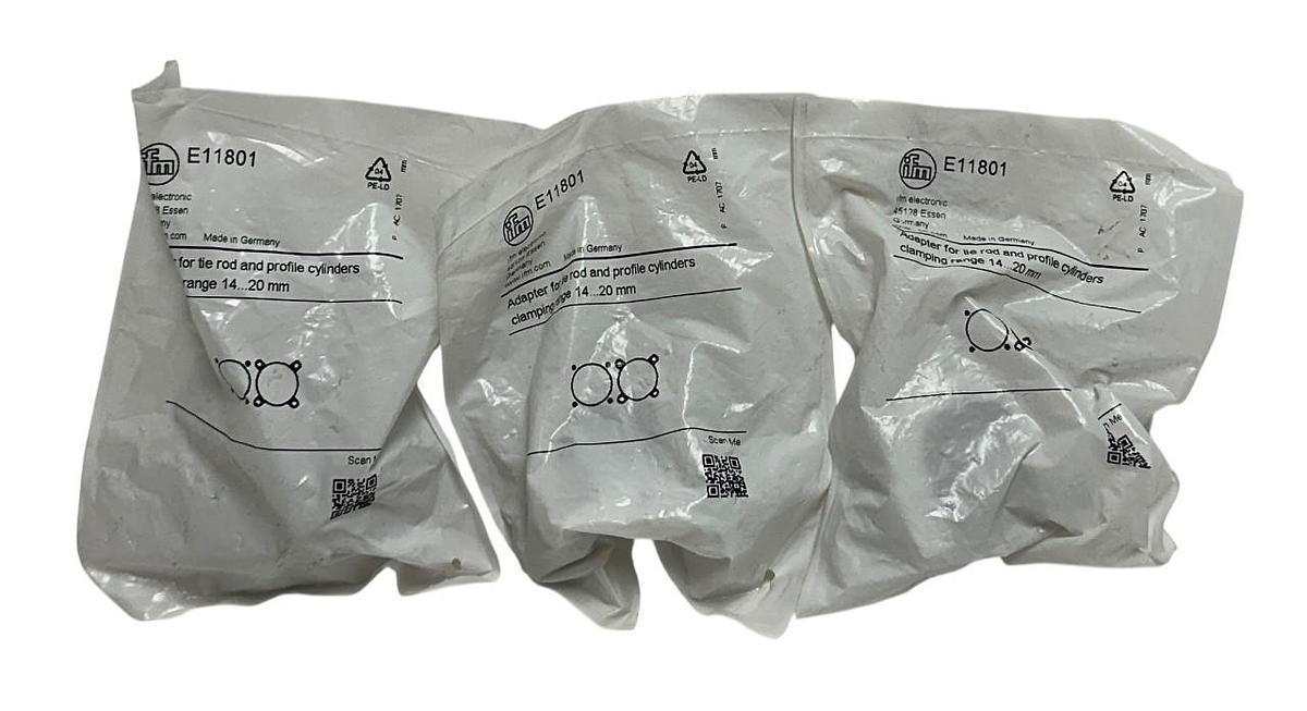 Used 3 IFM E11801 OEM ADAPTERS FOR TIE ROD AND PROFILE CYLINDERS 14-20mm RANGE NSFS
