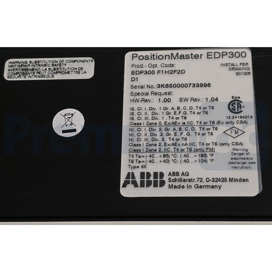 Used ABB PositionMaster EDP300 Digital Positioner EDP300-F1H2F2D D1 4-20mA HART