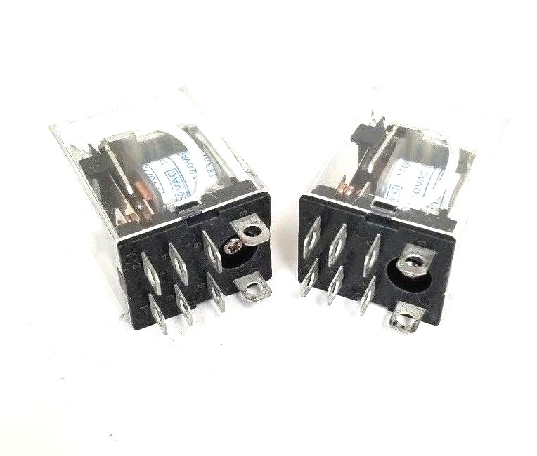 Used LOT OF 2 OMRON LY2 RELAYS 110/120VAC