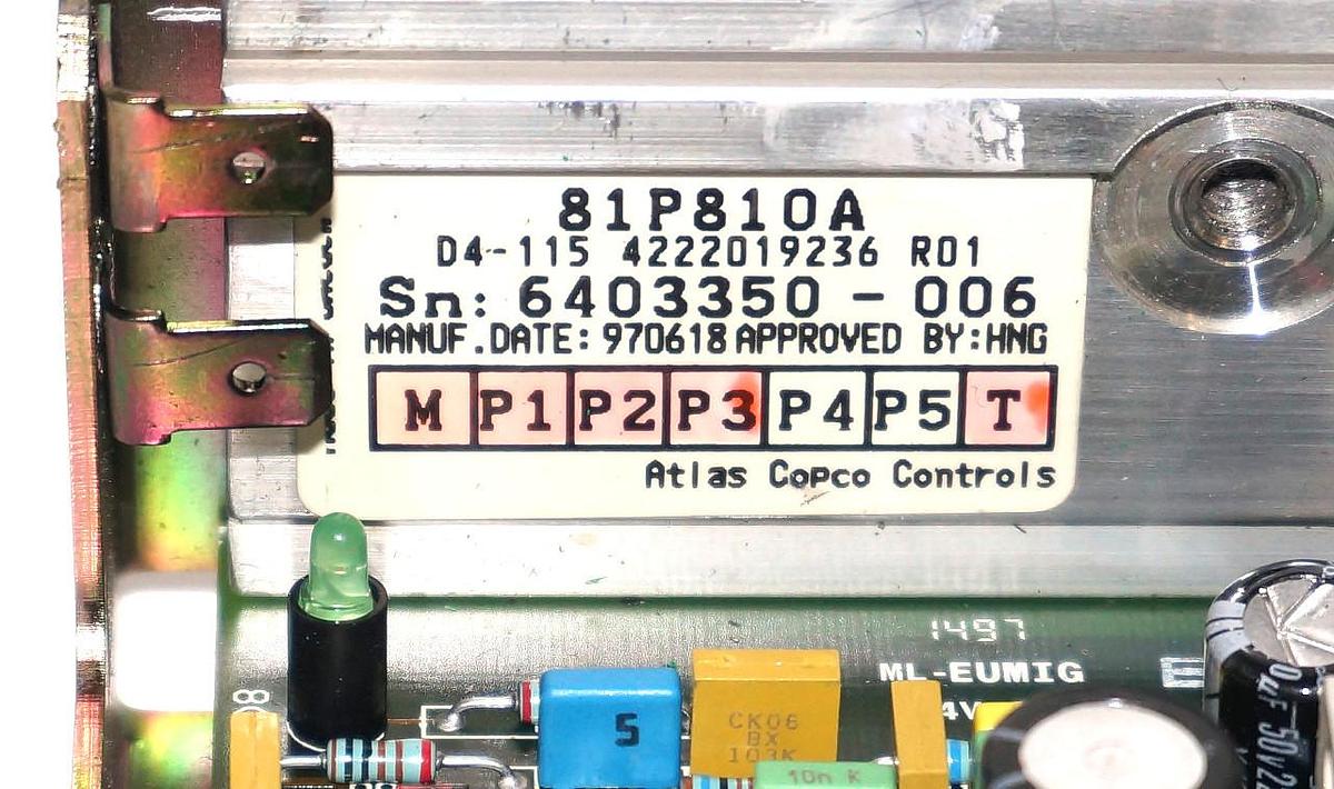 Used ATLAS COPCO 81P810A TENSOR A POWER BOARD 50P810A REV. 1