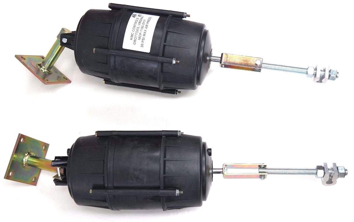 Used LOT OF 2 KMC CONTROLS MCP-1160-5111 6" PNEUMATIC DAMPER ACTUATORS W/ DIAPHRAGM