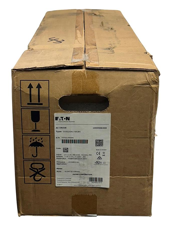 Used EATON SVX020A1-4A3B1 / SVX020A14A3B1 SVX9000 AC INVERTER DRIVE 18.5kW/25HP NSMP