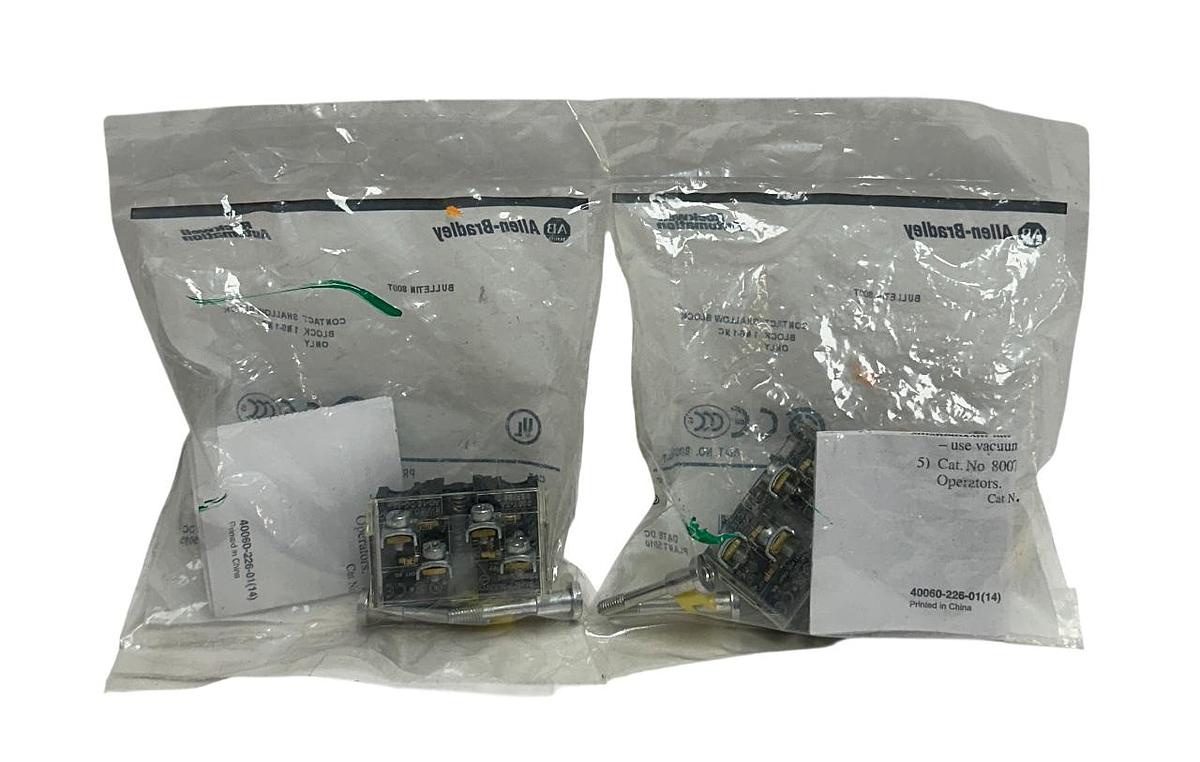 2 ALLEN BRADLEY 800T-XA /D BULLETIN 800T CONTACT BLOCKS 30.5mm 1NO/1NC NSFS
