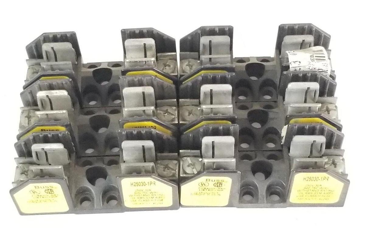 Used LOT OF 6 BUSSMANN H25030-1PR FUSE HOLDERS H250301PR