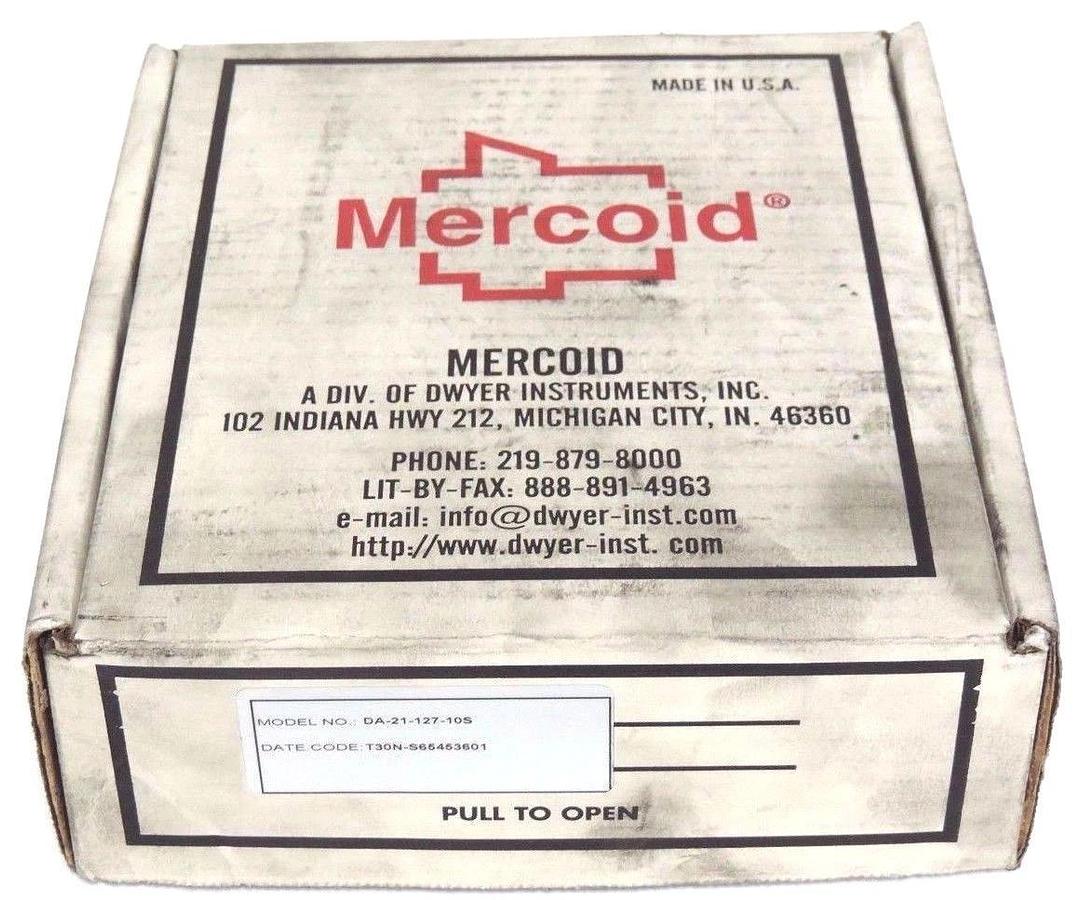 Used NIB MERCOID DA-21-127-10S PRESSURE SWITCH CONTROL DA2112710S