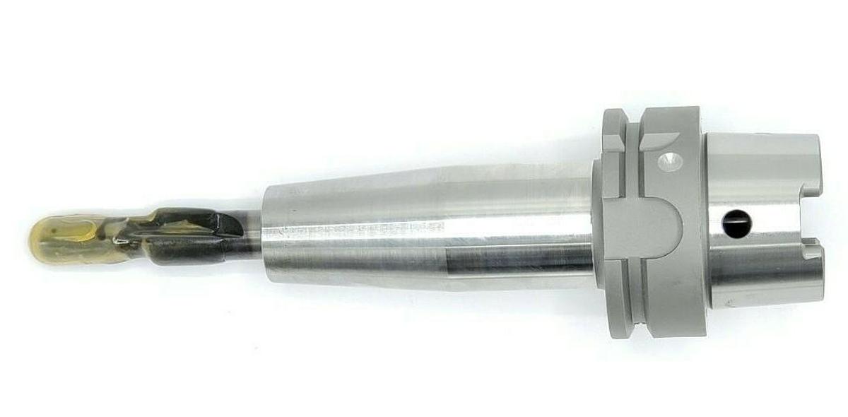 Used NEW GUHRING HSK63-A 0 14X120 TOOL HOLDER ASSY CT-62595 W/ CT-62596 14MM STEPDRIL