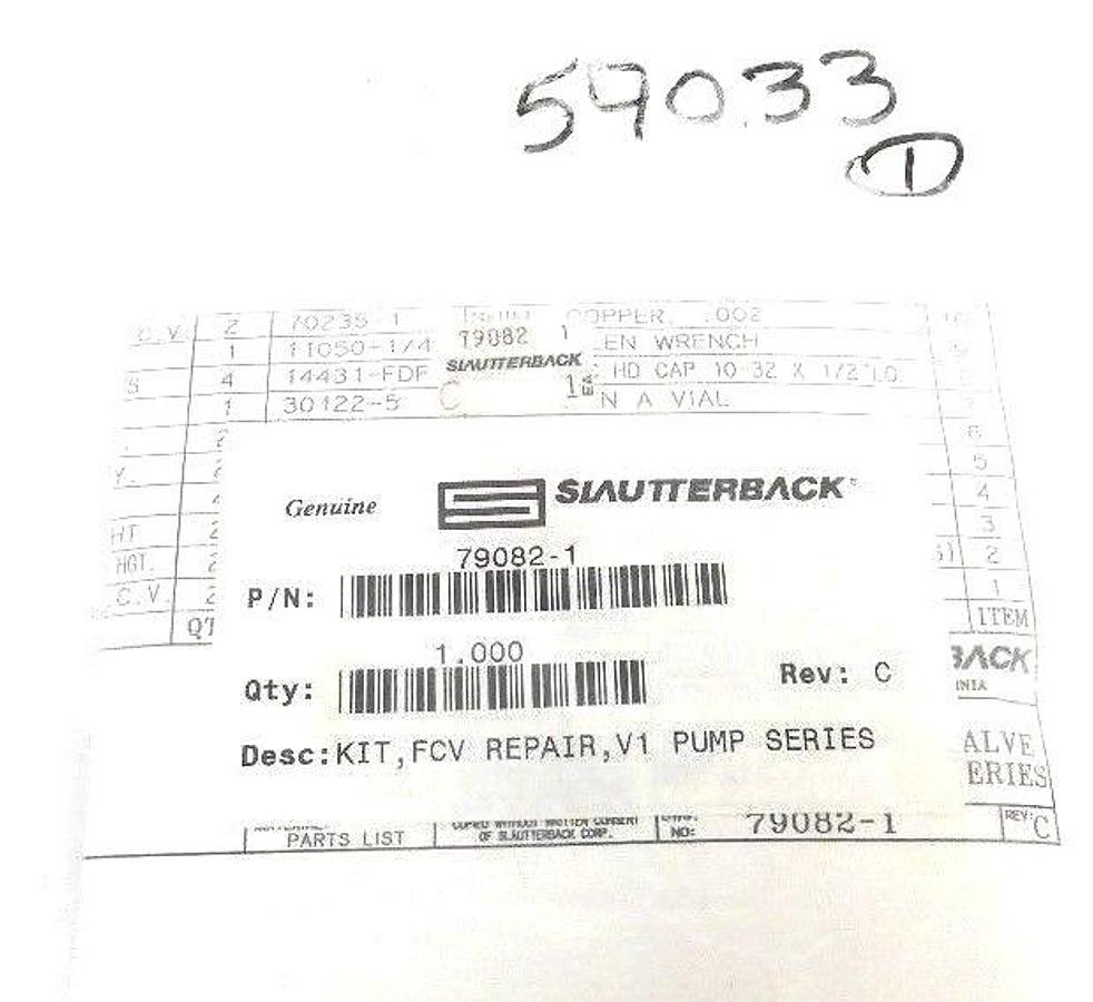 Used NEW SLAUTTERBACK 79082-1 KIT, FCV REPAIR, V1 PUMP SERIES REV. C