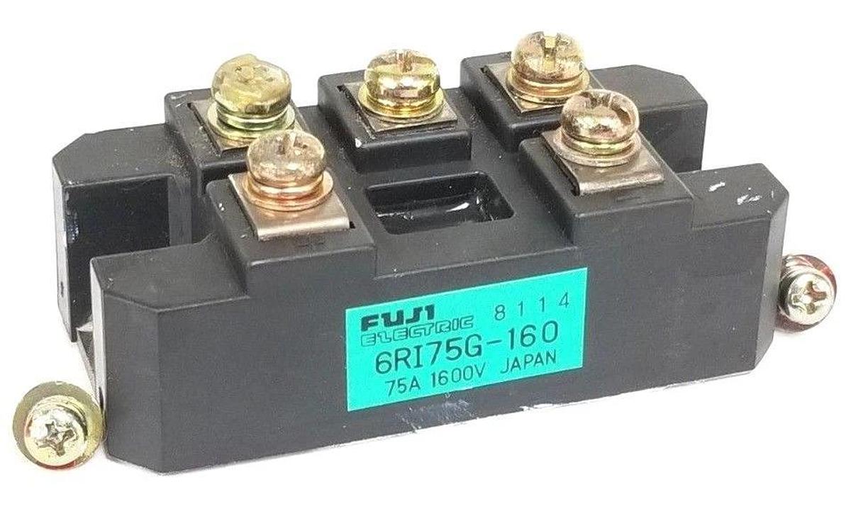 Used FUJI ELECTRIC 6RI75G-160 BRIDGE RECTIFIER MODULE 75A 1600V 6RI75G160