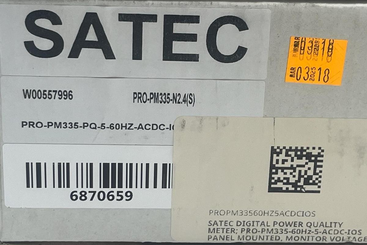 Used SATEC PM335 PRO AC/DC Power Quality Meter 16GB PRO-PM335-PQ-5-60HZ-ACDC-IOS NSMP