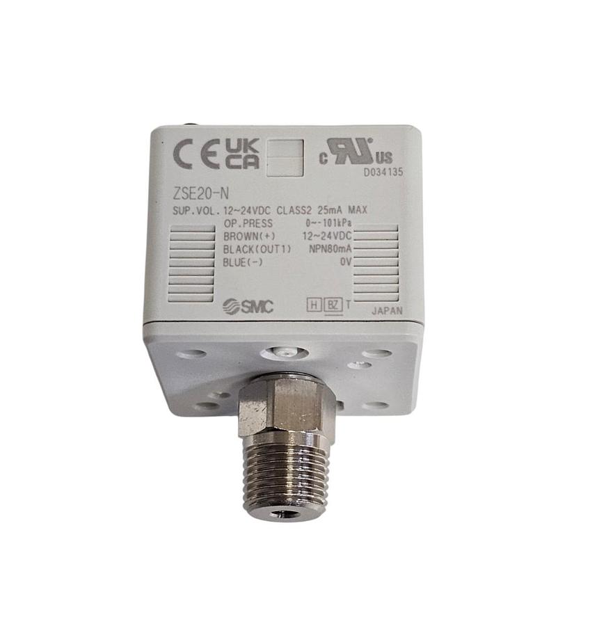 Used NEW SMC ZSE20-N-01-LB DIGITAL PRESSURE SWITCH VACUUM 0 TO -101 KPA 2M LEAD WIRE