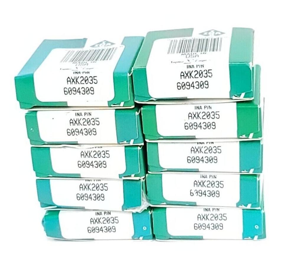 Used LOT OF 10 NIB INA AXK2035 THRUST NEEDLE BEARINGS .792X1.372X.069IN