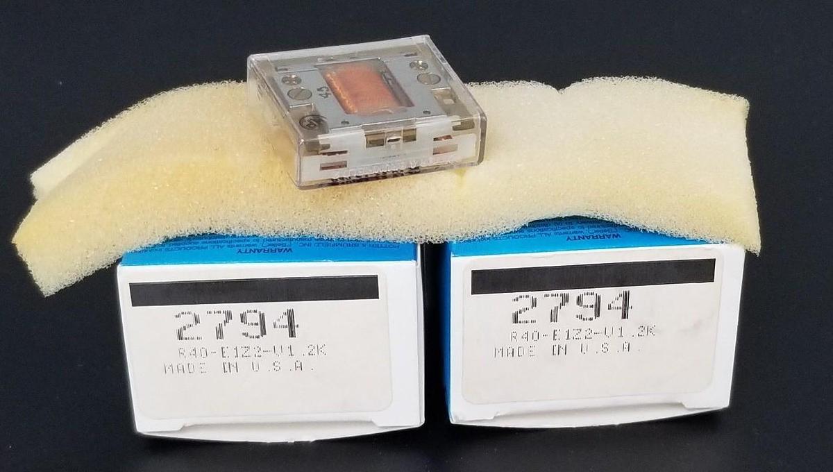 Used LOT OF 2 NIB POTTER & BRUMFIELD R40-E1-Z2-V1.2K RELAYS, 2794, 24VDC R40E1Z2V1.2K