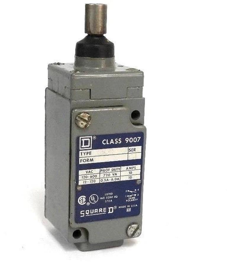 Used SQUARE D 9007-B53R-CJ LIMIT SWITCH SER. B FORM CJ 9007-B53R 9007B53R