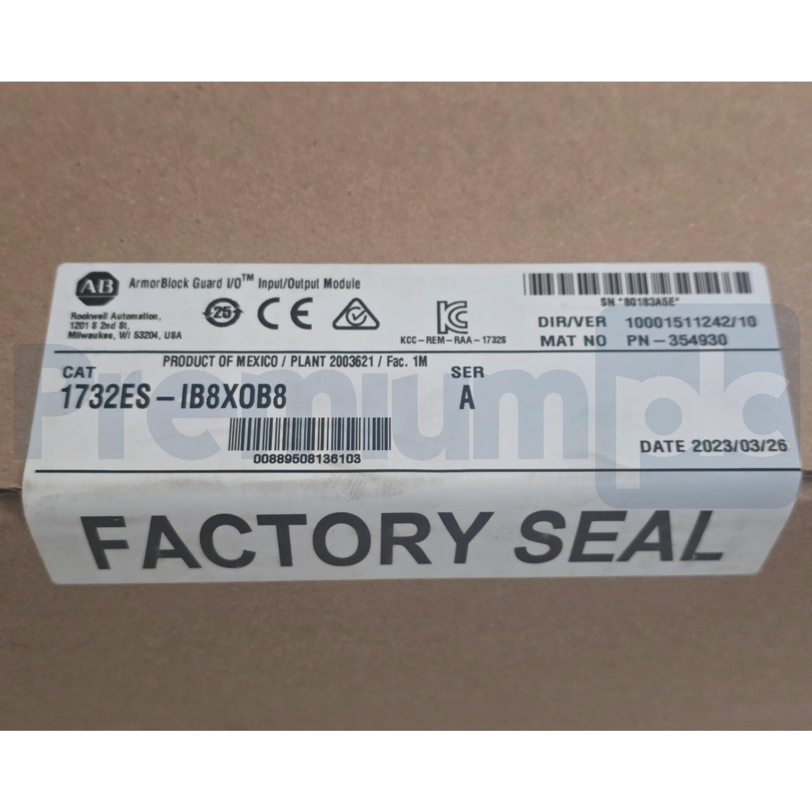 Used Allen Bradley 1732ES-IB8XOB8 /A EtherNet/IP Safety ArmorBlock Guard I/O Module