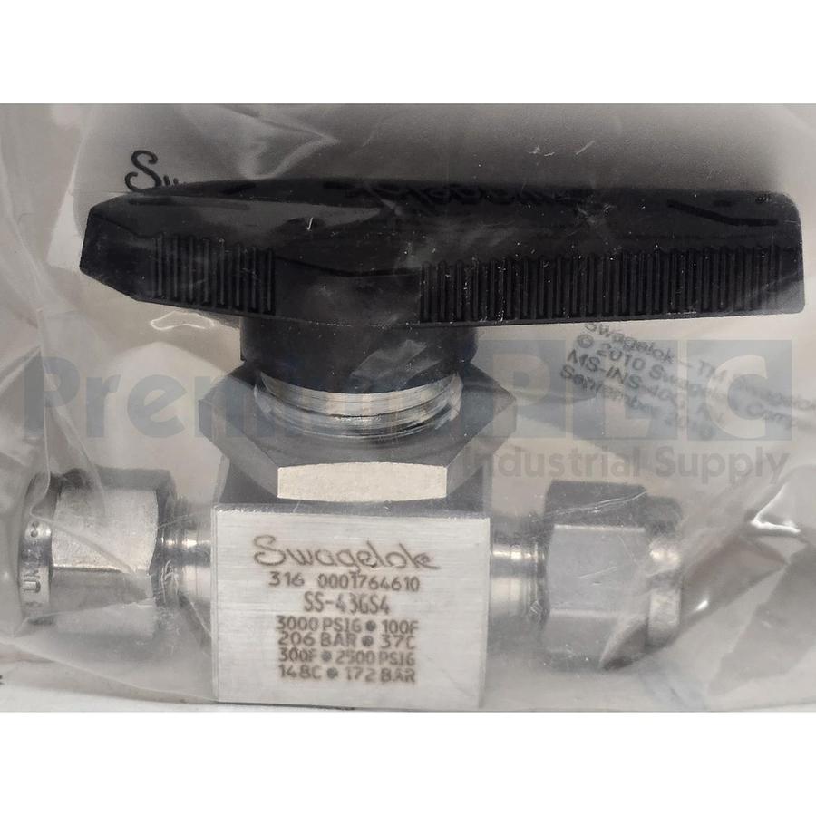 Used BOX OF 5 SWAGELOK SS-43GS4 STAINLESS STEEL 40G SERIES BALL VALVE 1/4" TUBE NSMP