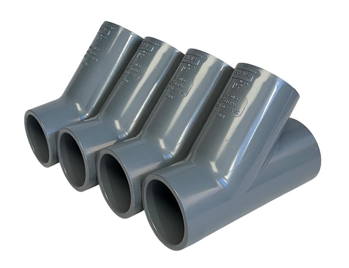 Used 4 SPEARS 875-015C / 875015C CPVC STANDARD WYE SOCKETS SCH80 1-1/2'' NSNP