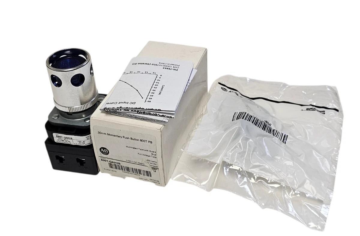 NIB ALLEN BRADLEY 800T-QAH2B PUSH BUTTON BLUE W/ GUARD 800TQAH2B SER. U