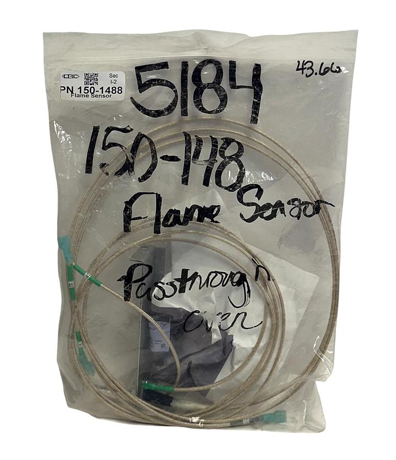 Used LBC BAKERY EQUIPMENT 150-1488 / 1501488 FLAME SENSOR W/ WIRE AND MOUNT ASSY NSMP
