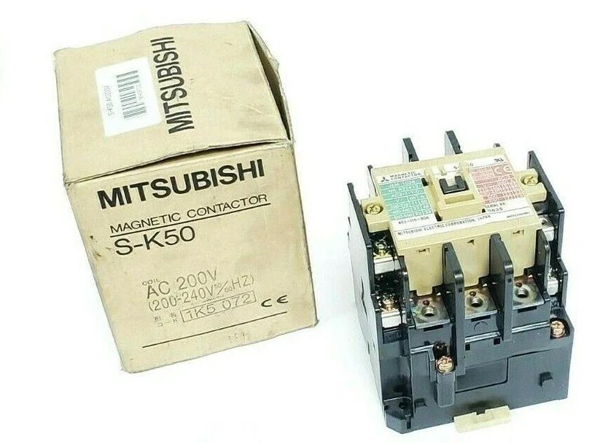 Used MITSUBISHI ELECTRIC S-K50 MAGNETIC CONTACTOR SK50, AC 200V