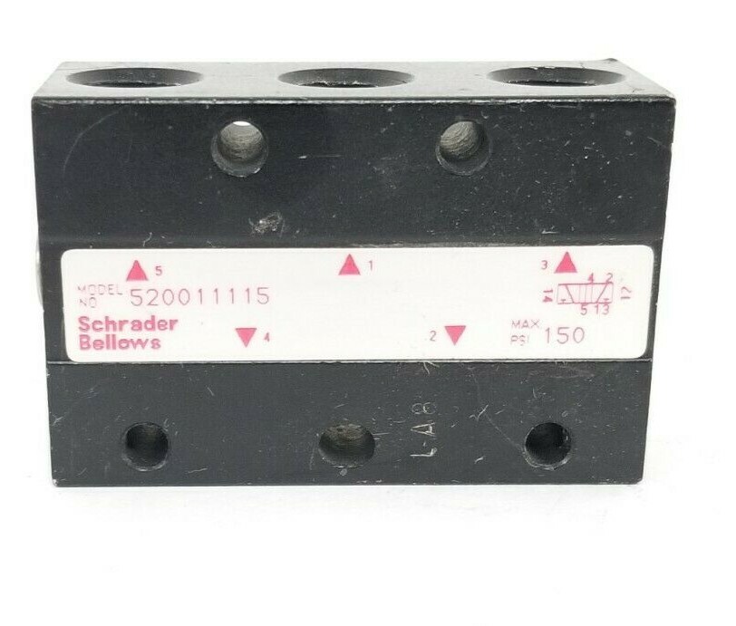 Used SCHRADER BELLOWS 520011115 SOLENOID VALVE 150 PSI W/OUT COIL
