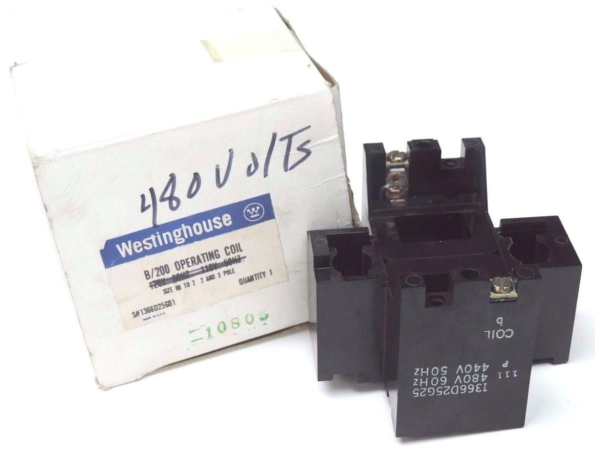 Used NIB WESTINGHOUSE 1366D25G25 B/200 OPERATING COIL, 208V SIZE 00-2 2&3POLE