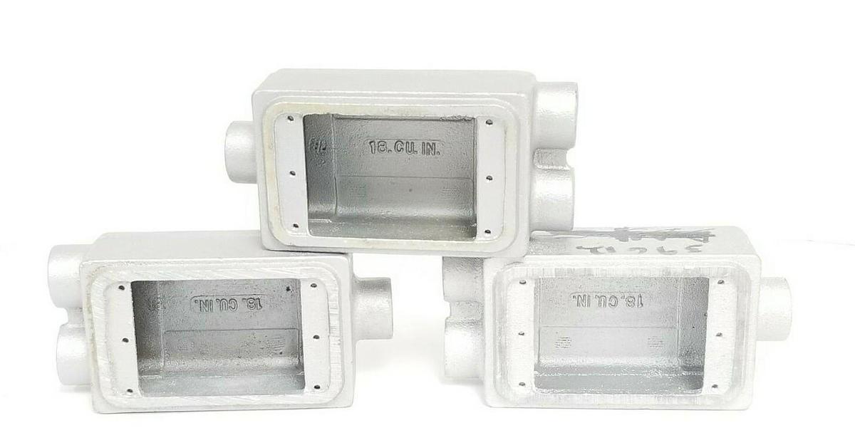Used LOT OF 3 NEW APPLETON FSCC-1 CONDUIT BOXES FS UNILETS 1/2 IN. TYPE CC 18 CU. IN.