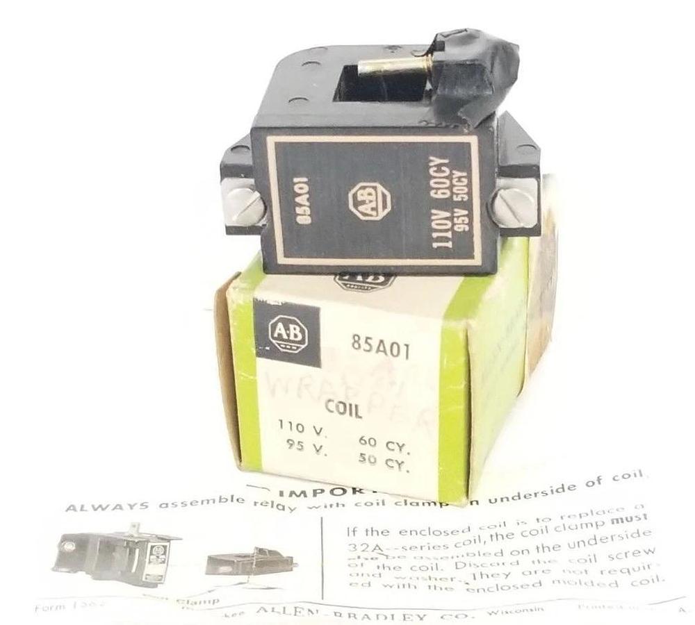 Used NIB ALLEN BRADLEY 85A01 COIL 110V 60CY. 95V 50CY.