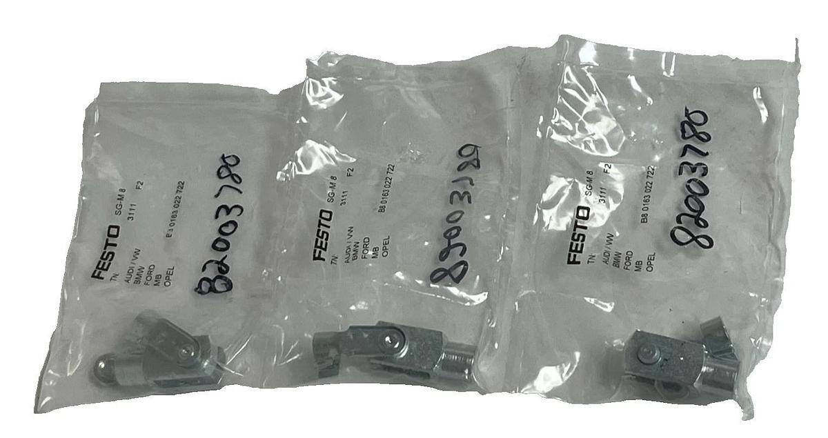 Lot of 3 Festo SG-M8 (3111) Rod Clevis Piston Rod Attachment - M8 Thread NSMP