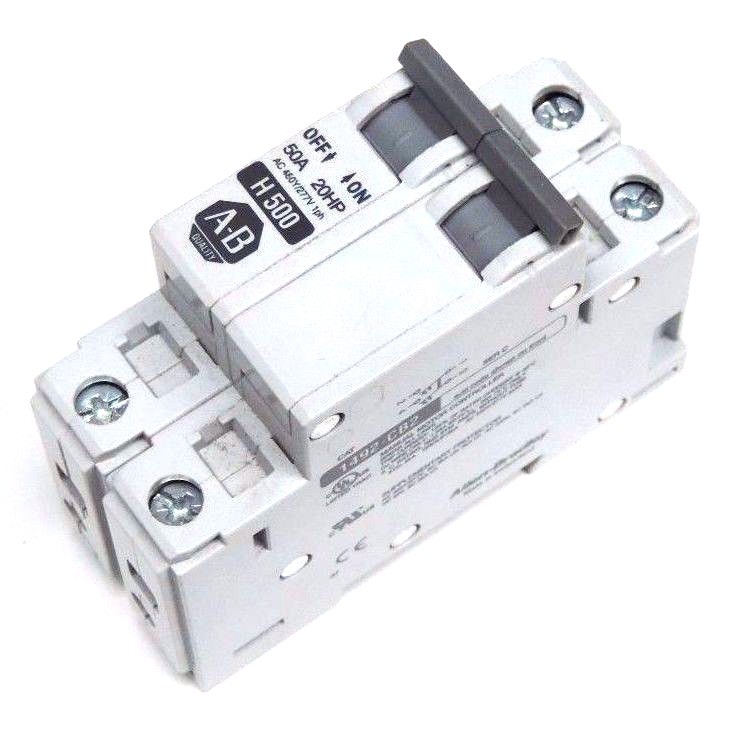 Used ALLEN BRADLEY 1492-CB2H500 CIRCUIT BREAKER SER C, 50A, 20HP, 1492CB2H500
