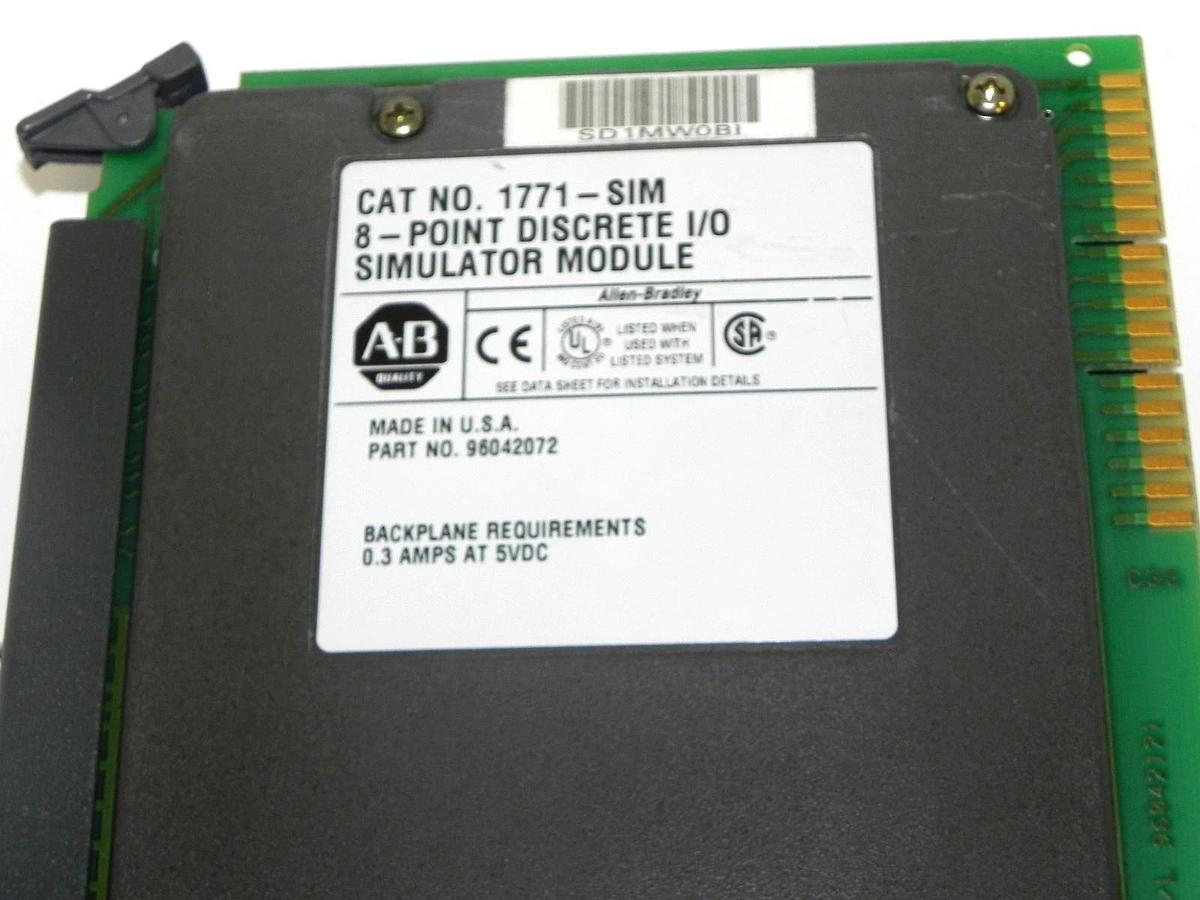 Used ALLEN BRADLEY 1771-SIM 8-PIONT DISCRETE I/O SIMULATOR MODULE 1771SIM